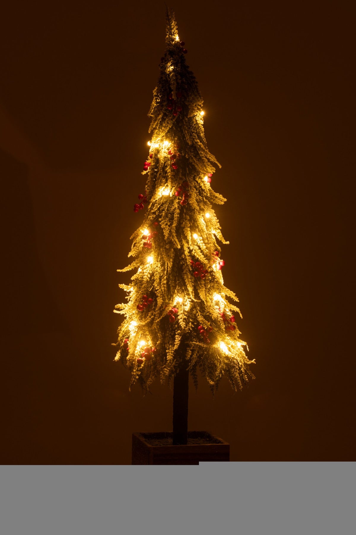J-LINE WEIHNACHTSBAUM + LED KÜNSTLICHER SCHNEE GRÜN/ROT EXTRA GROSS