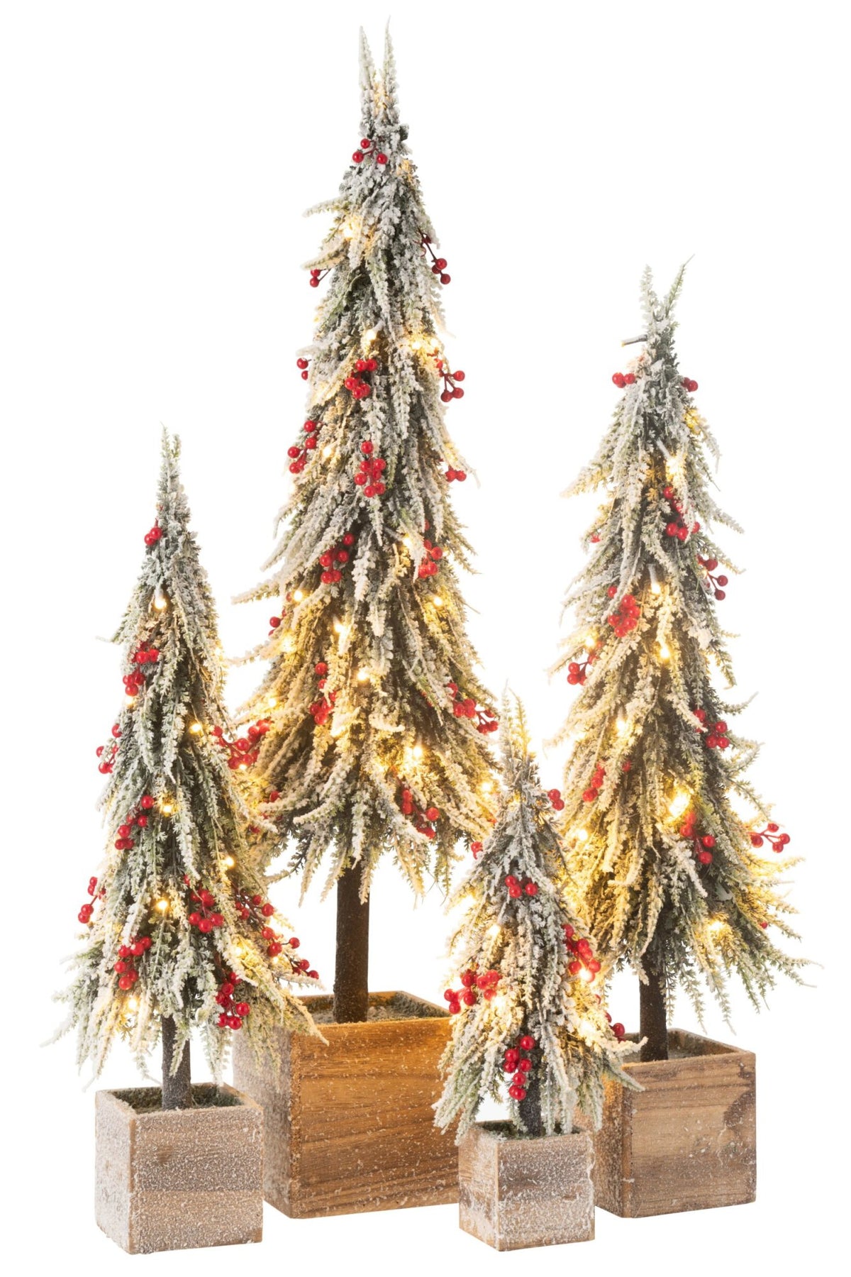 J-LINE WEIHNACHTSBAUM + LED KÜNSTLICHER SCHNEE GRÜN/ROT EXTRA GROSS