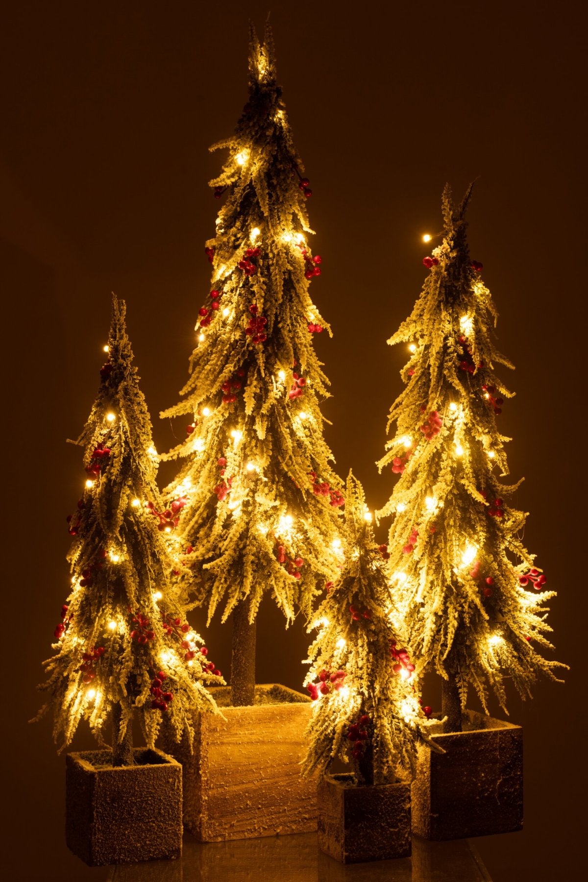 J-LINE WEIHNACHTSBAUM + LED KÜNSTLICHER SCHNEE GRÜN/ROT EXTRA GROSS
