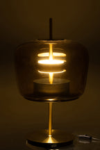J-LINE TAFELLAMP LED GLAS BRUIN - Tuincentrum Lopik