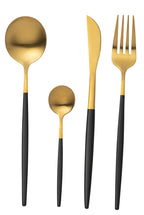 J-LINE BOX CUTLERY A 24 PIECES STAINLESS STEEL MATT GOLD + BLACK - Tuincentrum Lopik