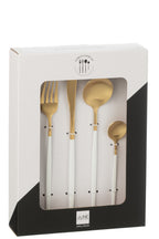 J-LINE BOX CUTLERY A 24 PIECES STAINLESS STEEL MATT GOLD + WHITE - Tuincentrum Lopik