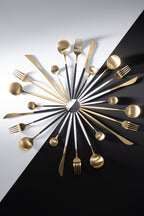 J-LINE BOX CUTLERY A 24 PIECES STAINLESS STEEL MATT GOLD + WHITE - Tuincentrum Lopik