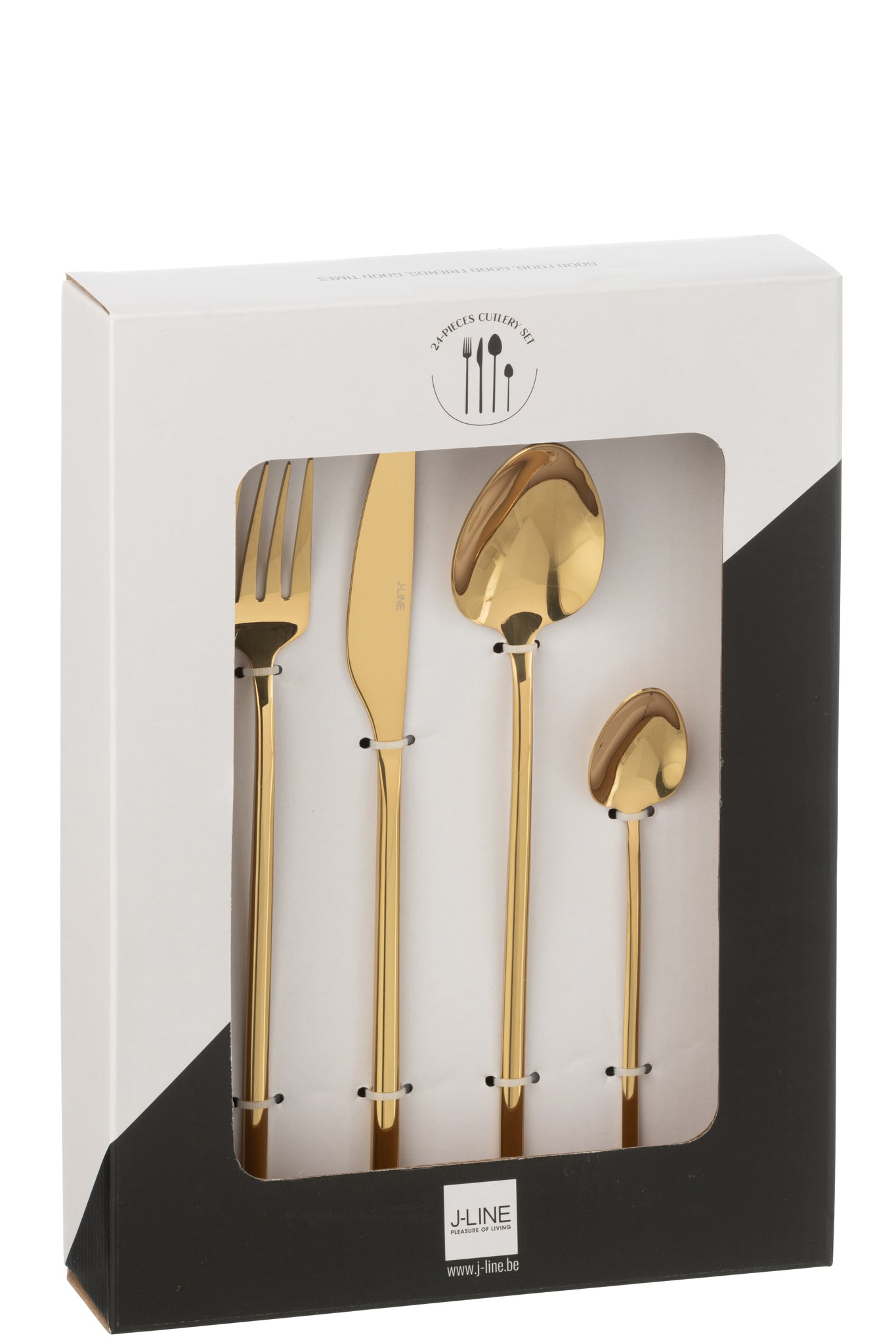 J-LINE BOX CUTLERY C 24-DELIG ROESTVRIJ STAAL GLANZEND GOUD - Tuincentrum Lopik