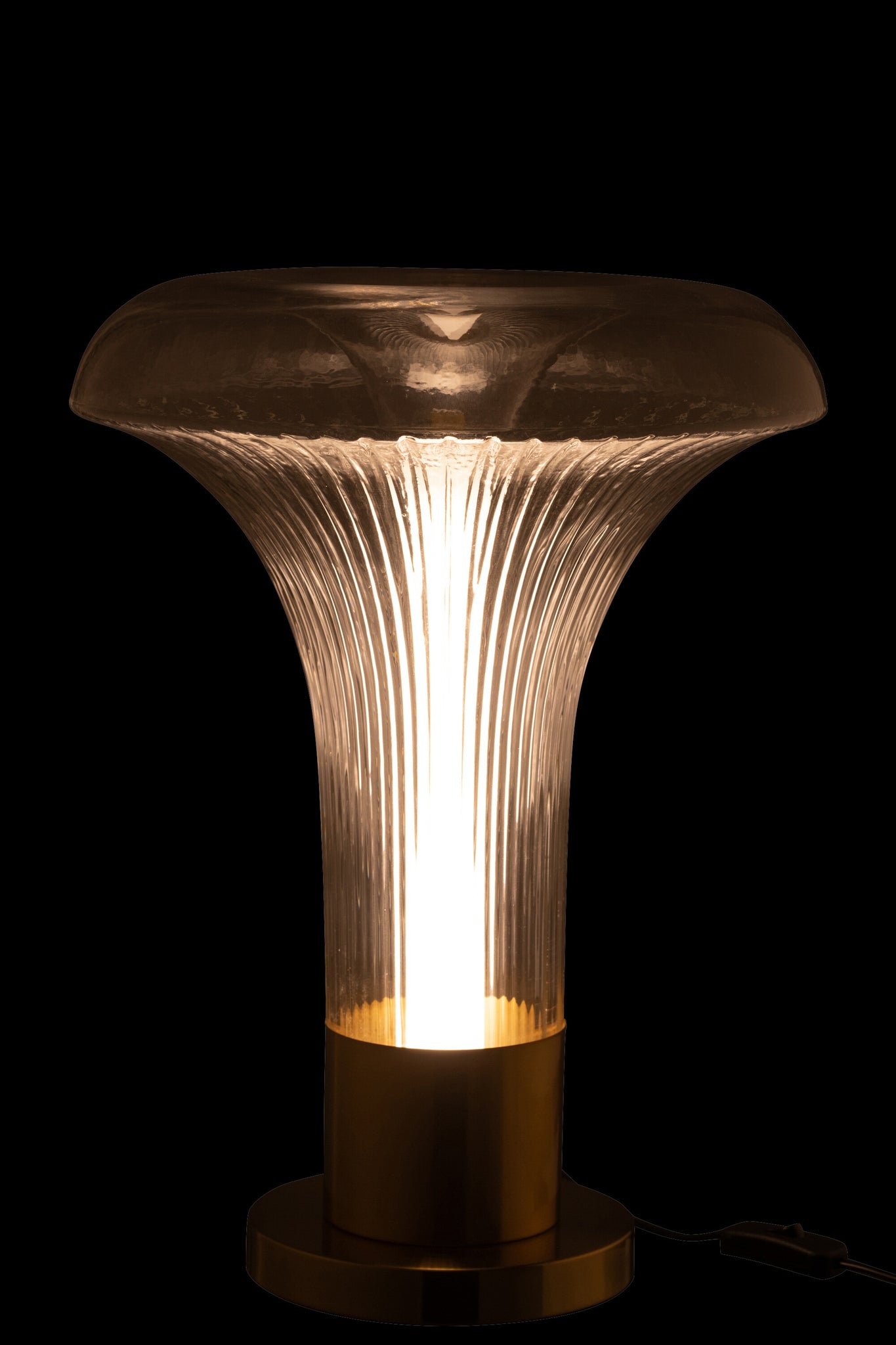 J-LINE LED-TAFELLAMP GOUD METAAL/GLAS TRANSPARANT - Tuincentrum Lopik