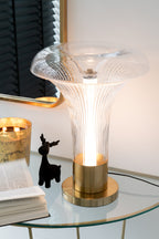 J-LINE LED-TAFELLAMP GOUD METAAL/GLAS TRANSPARANT - Tuincentrum Lopik