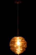 J-LINE HANGLAMP HONEYCOMB GLAS LICHT COGNAC - Tuincentrum Lopik
