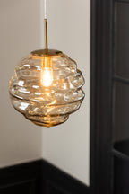 J-LINE HANGLAMP HONEYCOMB GLAS LICHT COGNAC - Tuincentrum Lopik