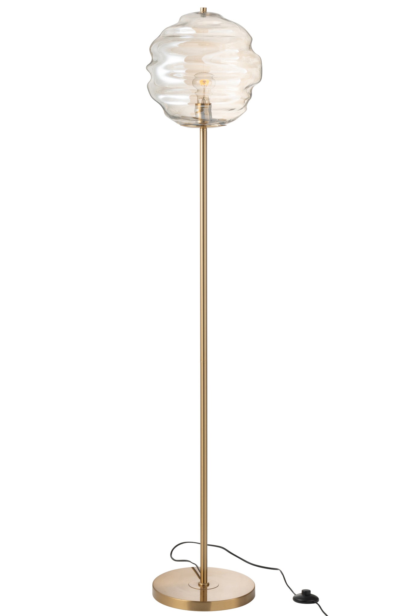 J-LINE VLOERLAMP HONEYCOMB HONINGRAATGLAS COGNAC - Tuincentrum Lopik