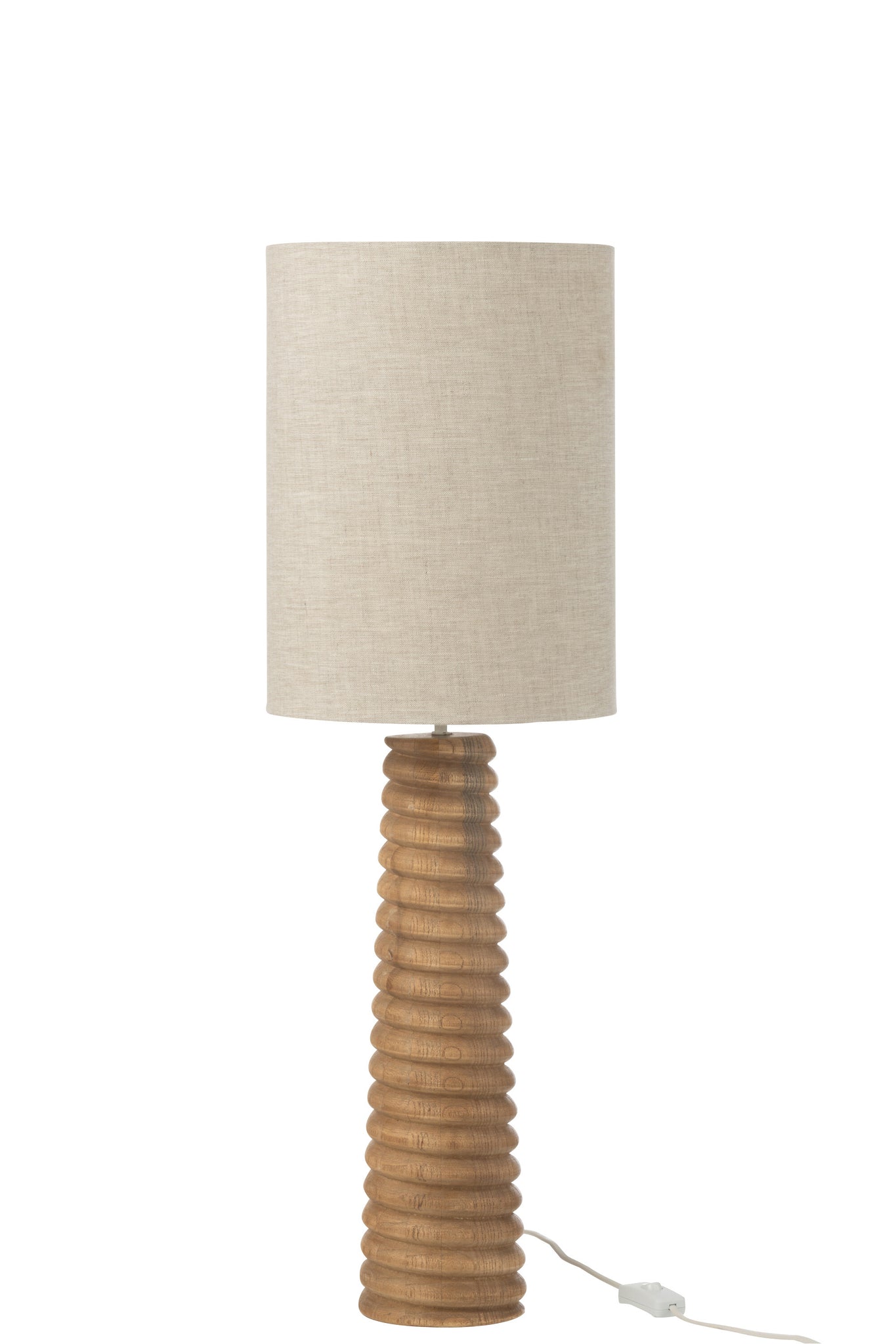 J-LINE TAFELLAMP THREADED AILANTHUSHOUT NATUREL/GRIJS - Tuincentrum Lopik