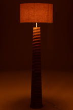 J-LINE VLOERLAMP THREADED MET GERIBD AILANTHUSHOUT, NATUREL/GRIJS - Tuincentrum Lopik