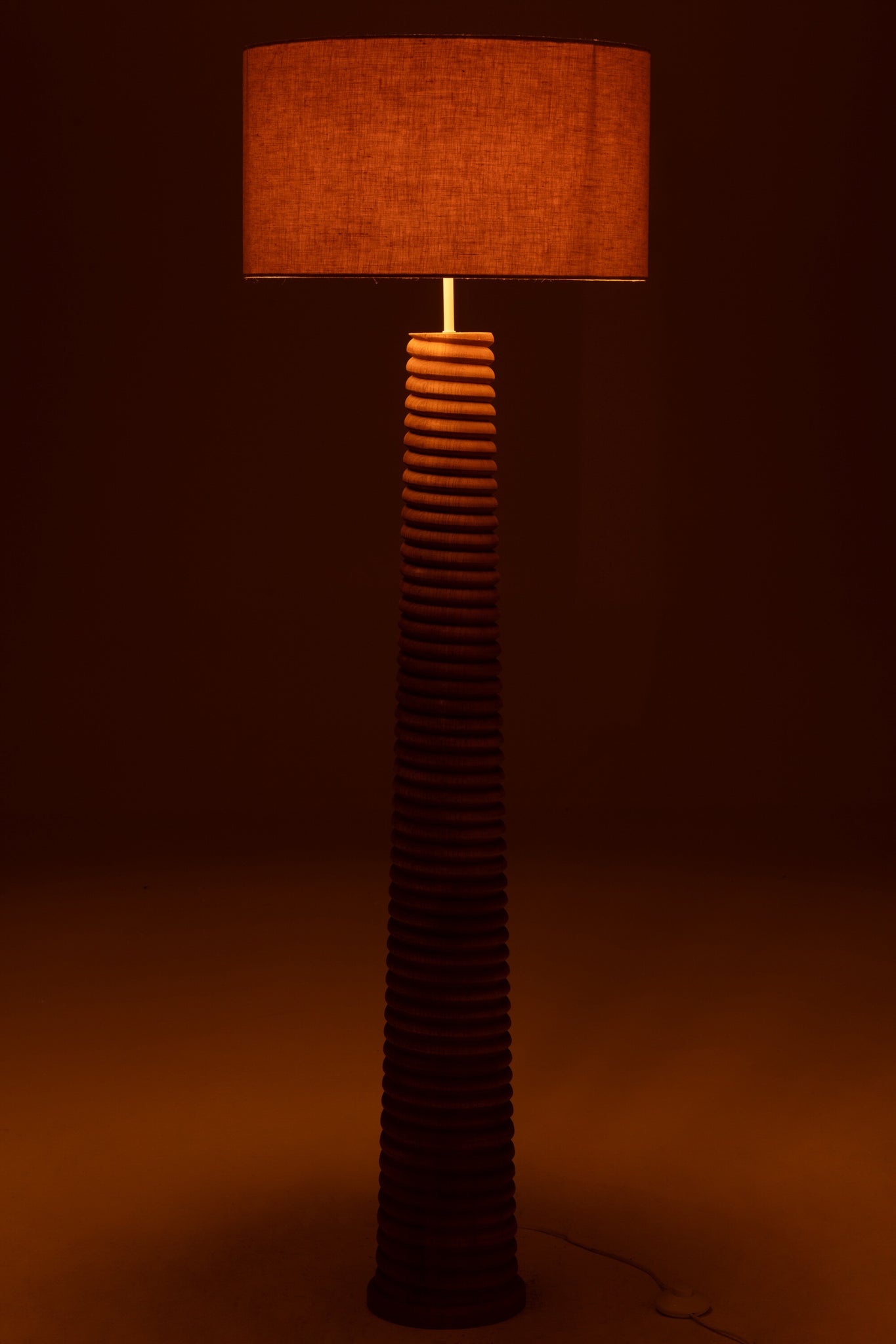 J-LINE VLOERLAMP THREADED MET GERIBD AILANTHUSHOUT, NATUREL/GRIJS - Tuincentrum Lopik