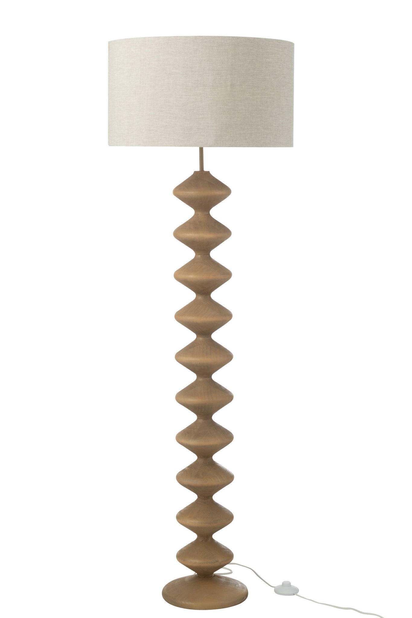 J-LINE VLOERLAMP CATERPILLAR POPULIERENHOUT NATUREL/GRIJS - Tuincentrum Lopik