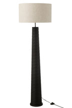 J-LINE VLOERLAMP THREADED AILANTHUSHOUT ZWART/GRIJS - Tuincentrum Lopik