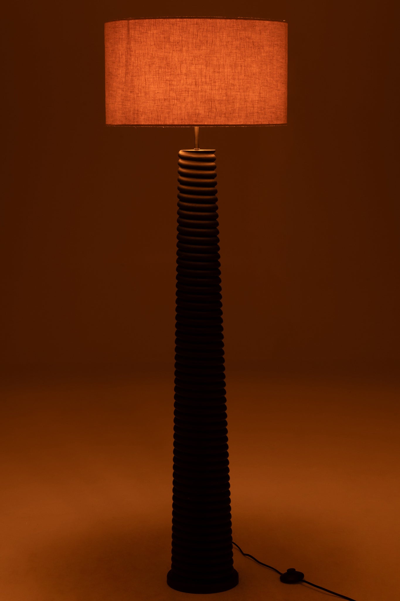 J-LINE VLOERLAMP THREADED AILANTHUSHOUT ZWART/GRIJS - Tuincentrum Lopik