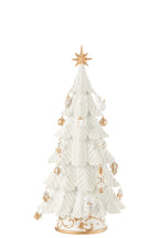 J-LINE KERSTBOOM LED ORNAMENTEN HARS WIT/GOUD KLEIN - Tuincentrum Lopik