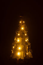 J-LINE KERSTBOOM LED ORNAMENTEN HARS WIT/GOUD KLEIN - Tuincentrum Lopik
