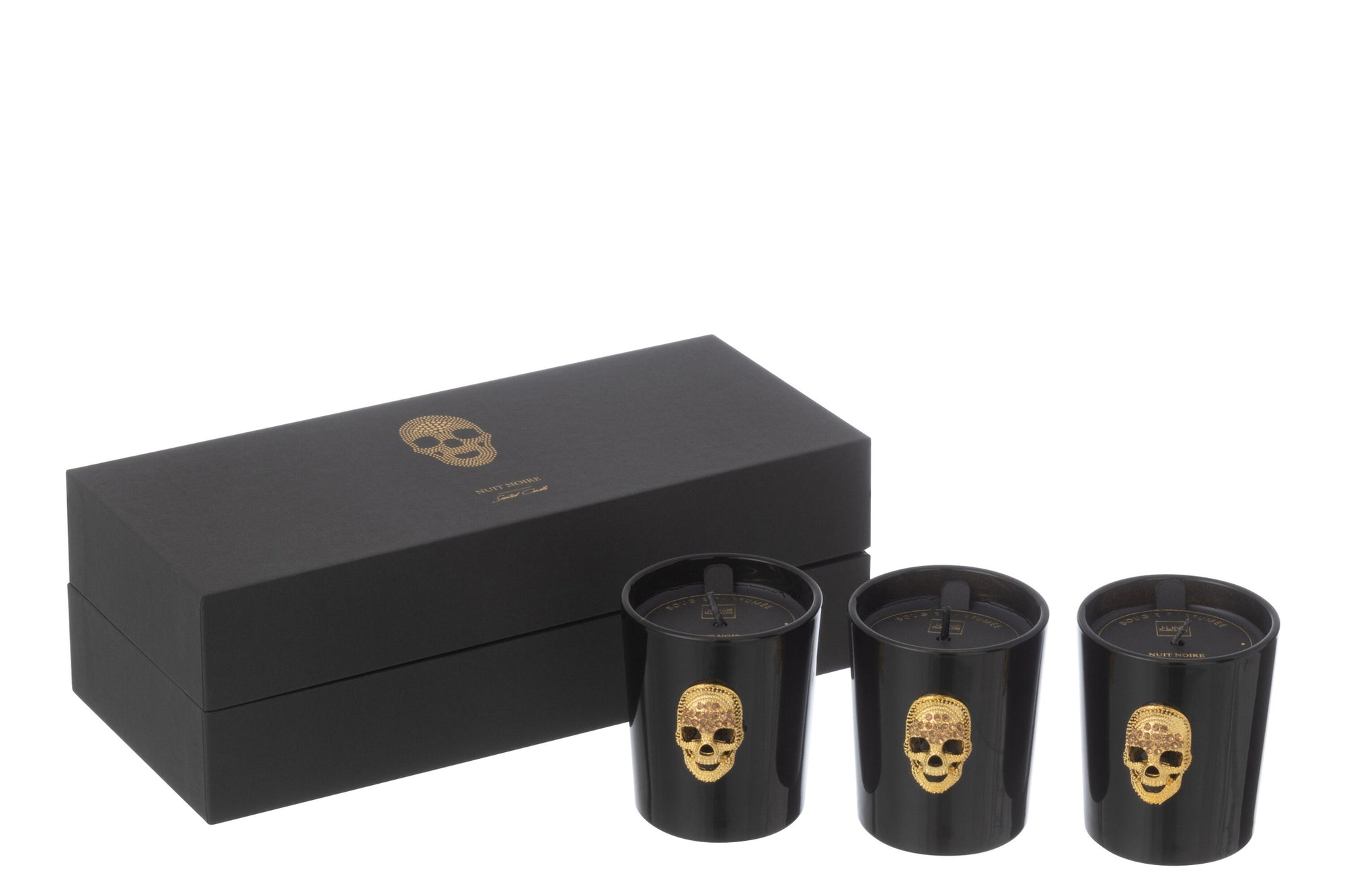 J-LINE SET 3 GEURKAARSEN SKULL NUIT NOIRE ZWART 16 UUR - Tuincentrum Lopik