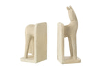 J-LINE BOEKSTEUN PAARD MODERN RESIN BEIGE – SET VAN 2 - Tuincentrum Lopik