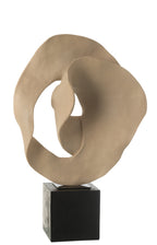 J-LINE DECO ABSTRACT ON BASE RESIN BEIGE/BLACK - Tuincentrum Lopik