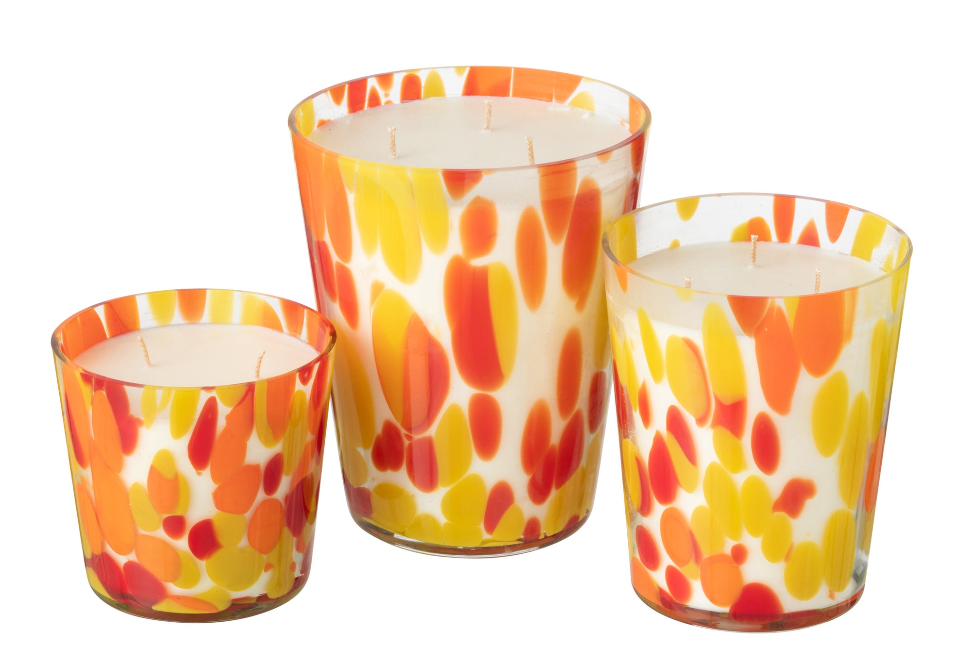 J-LINE SCENTED CANDLE NOA RED/YELLOW LARGE - 95 HOURS - Tuincentrum Lopik