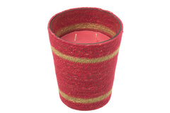 J-LINE GEURKAARS IN MAND – FUCHSIA/RATTAN/GLAS GROOT – 75 UUR - Tuincentrum Lopik