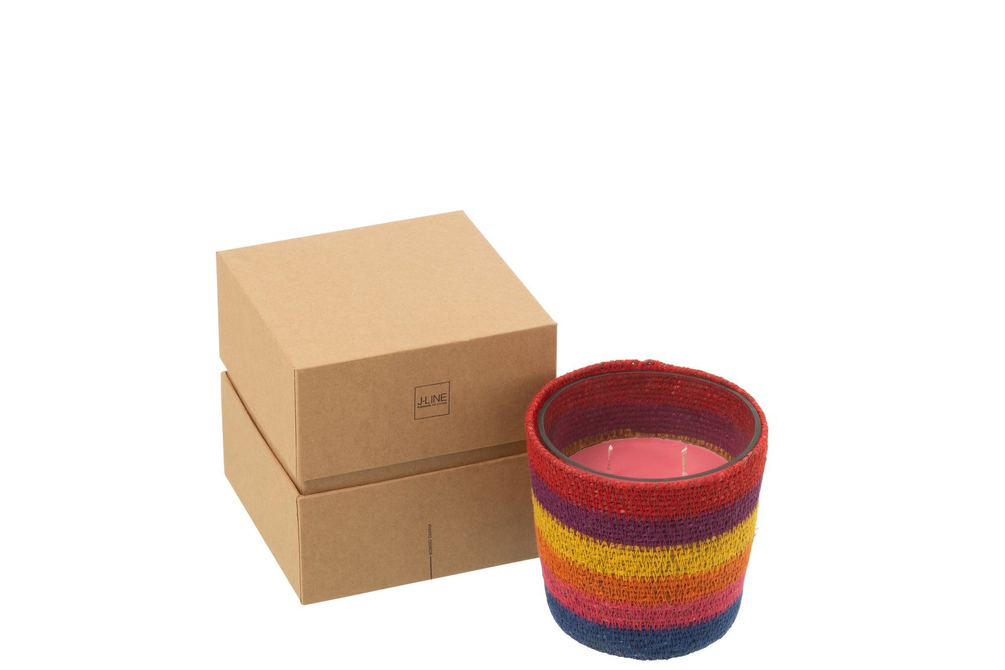 J-Line Geurkaars Basket Wax Rainbow Klein - 45H - Tuincentrum Lopik