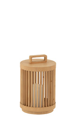Lamp Cilinder Vurenhout/LED Naturel Klein - Tuincentrum Lopik