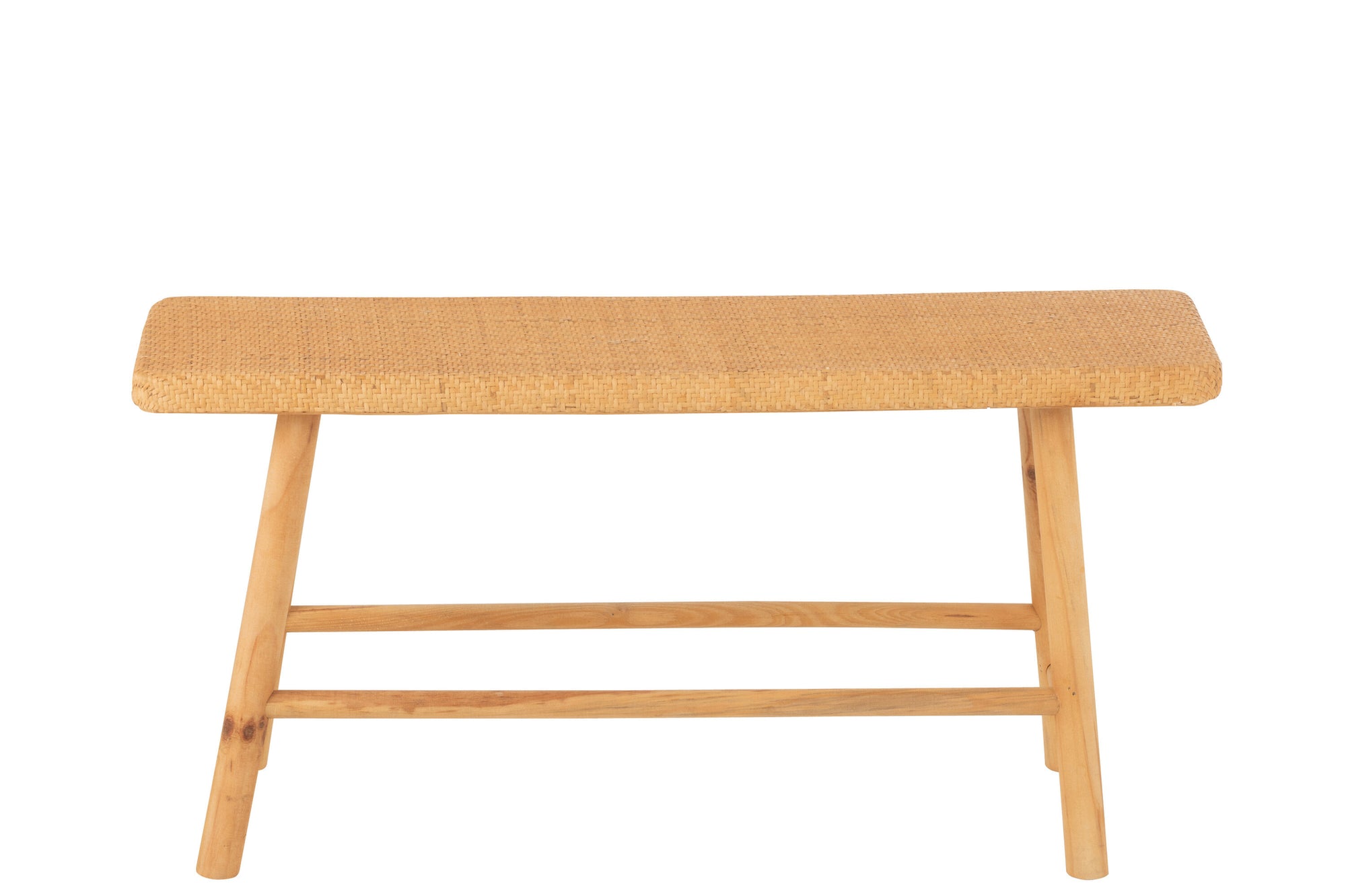 J-LINE BENCH RECTANGULAR CANE/FIR WOOD NATURAL - Tuincentrum Lopik
