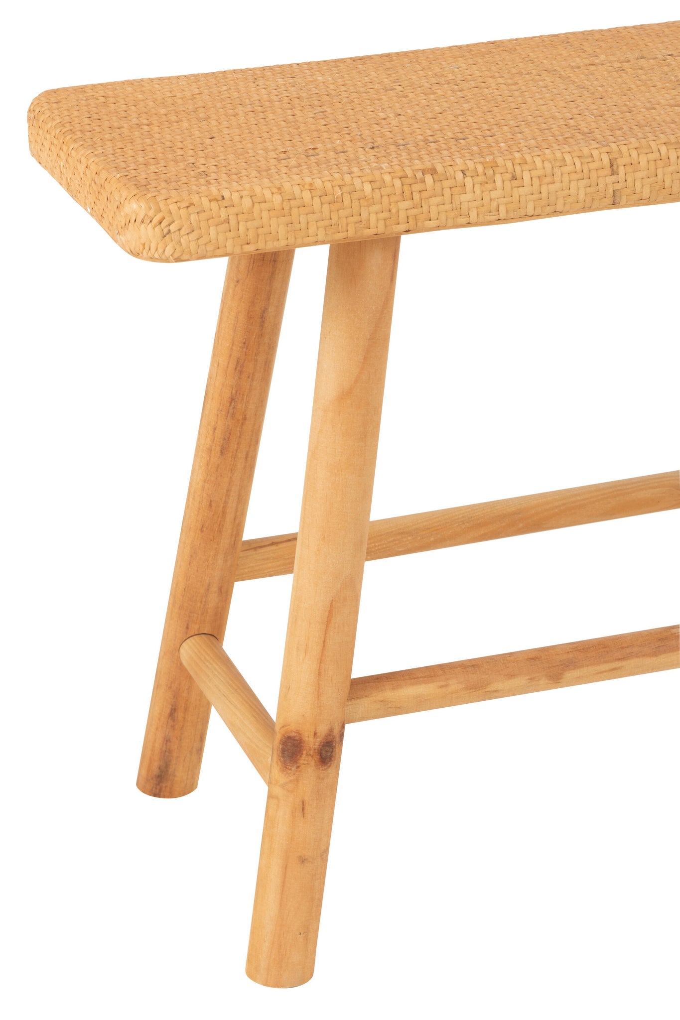 J-LINE BENCH RECTANGULAR CANE/FIR WOOD NATURAL - Tuincentrum Lopik
