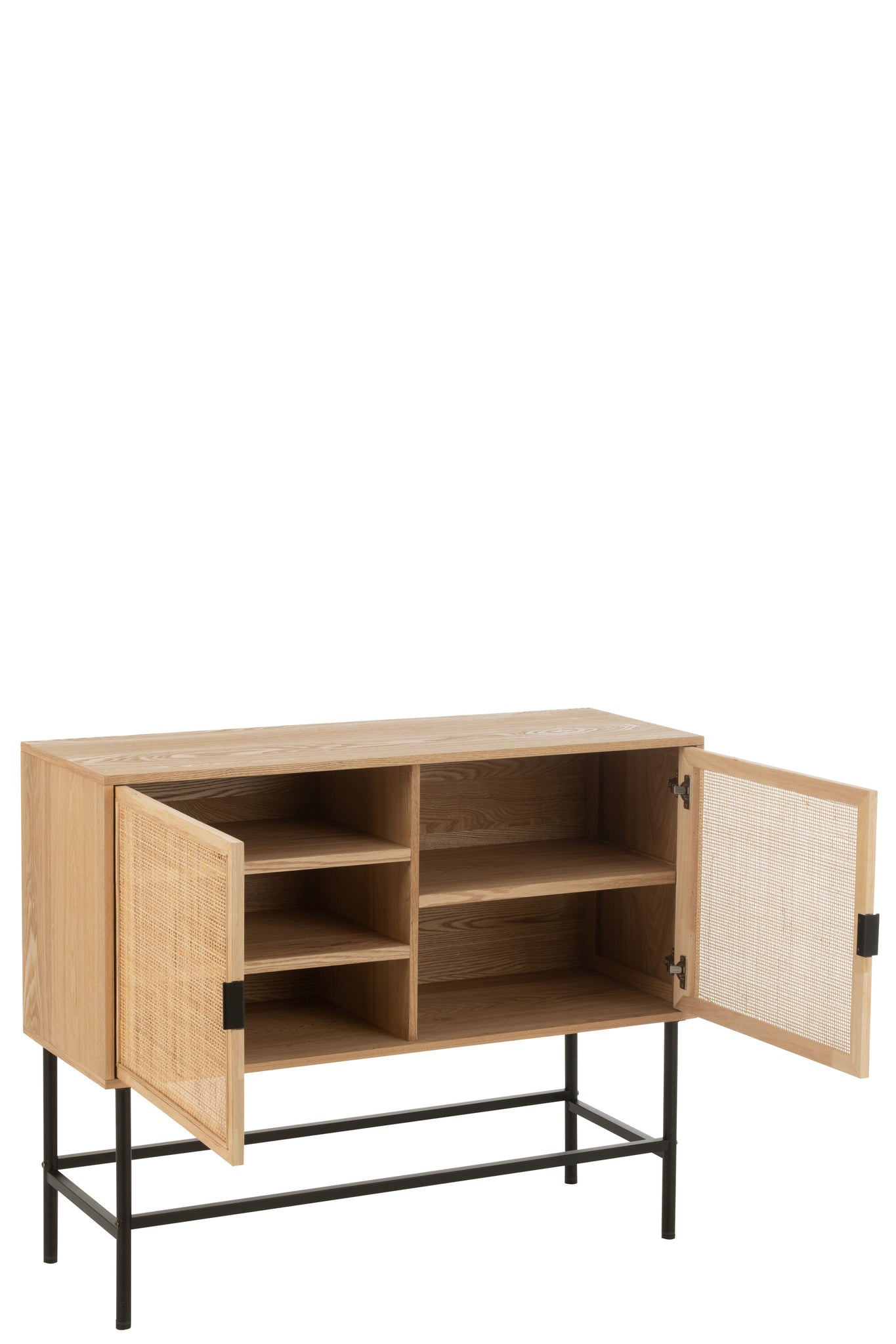 J-LINE DRESSOIR SQUARE MDF/METAAL NATUREL/ZWART SMALL - Tuincentrum Lopik