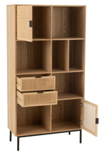 J-LINE KAST COMPARTMENTS MDF/METAAL NATUUR/ZWART - Tuincentrum Lopik