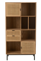 J-LINE KAST COMPARTMENTS MDF/METAAL NATUUR/ZWART - Tuincentrum Lopik