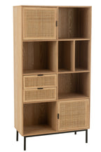 J-LINE KAST COMPARTMENTS MDF/METAAL NATUUR/ZWART - Tuincentrum Lopik