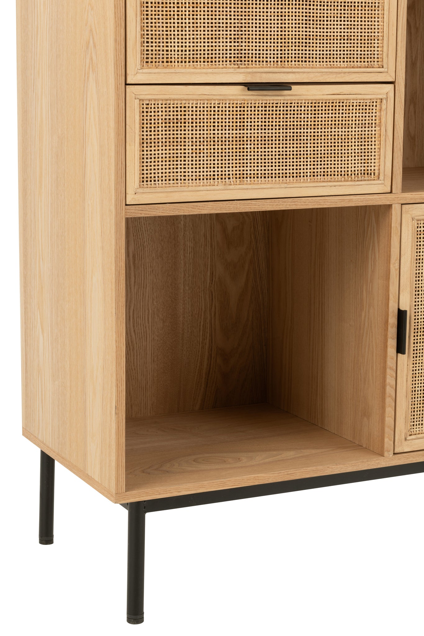J-LINE KAST COMPARTMENTS MDF/METAAL NATUUR/ZWART - Tuincentrum Lopik