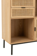 J-LINE KAST COMPARTMENTS MDF/METAAL NATUUR/ZWART - Tuincentrum Lopik