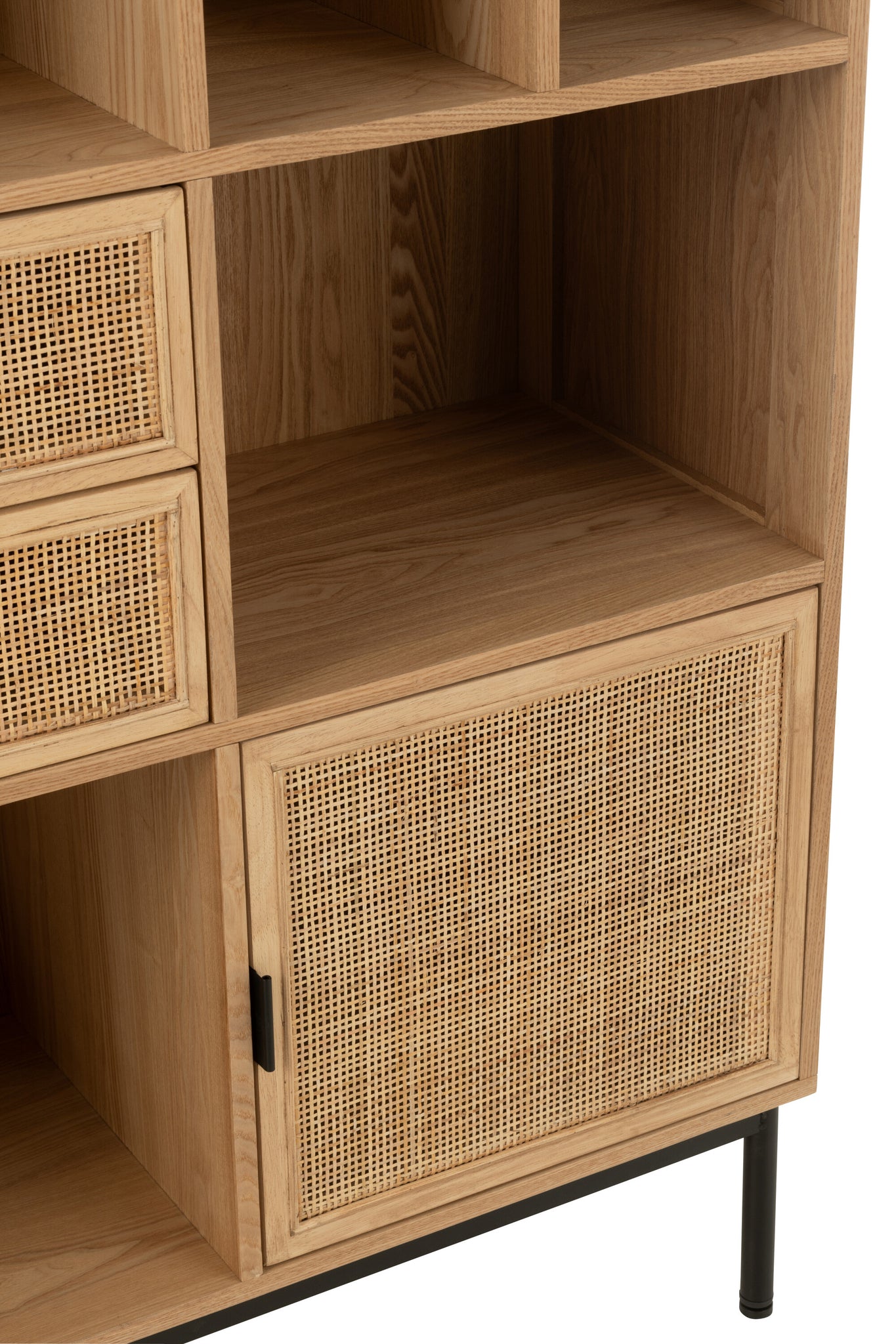 J-LINE KAST COMPARTMENTS MDF/METAAL NATUUR/ZWART - Tuincentrum Lopik