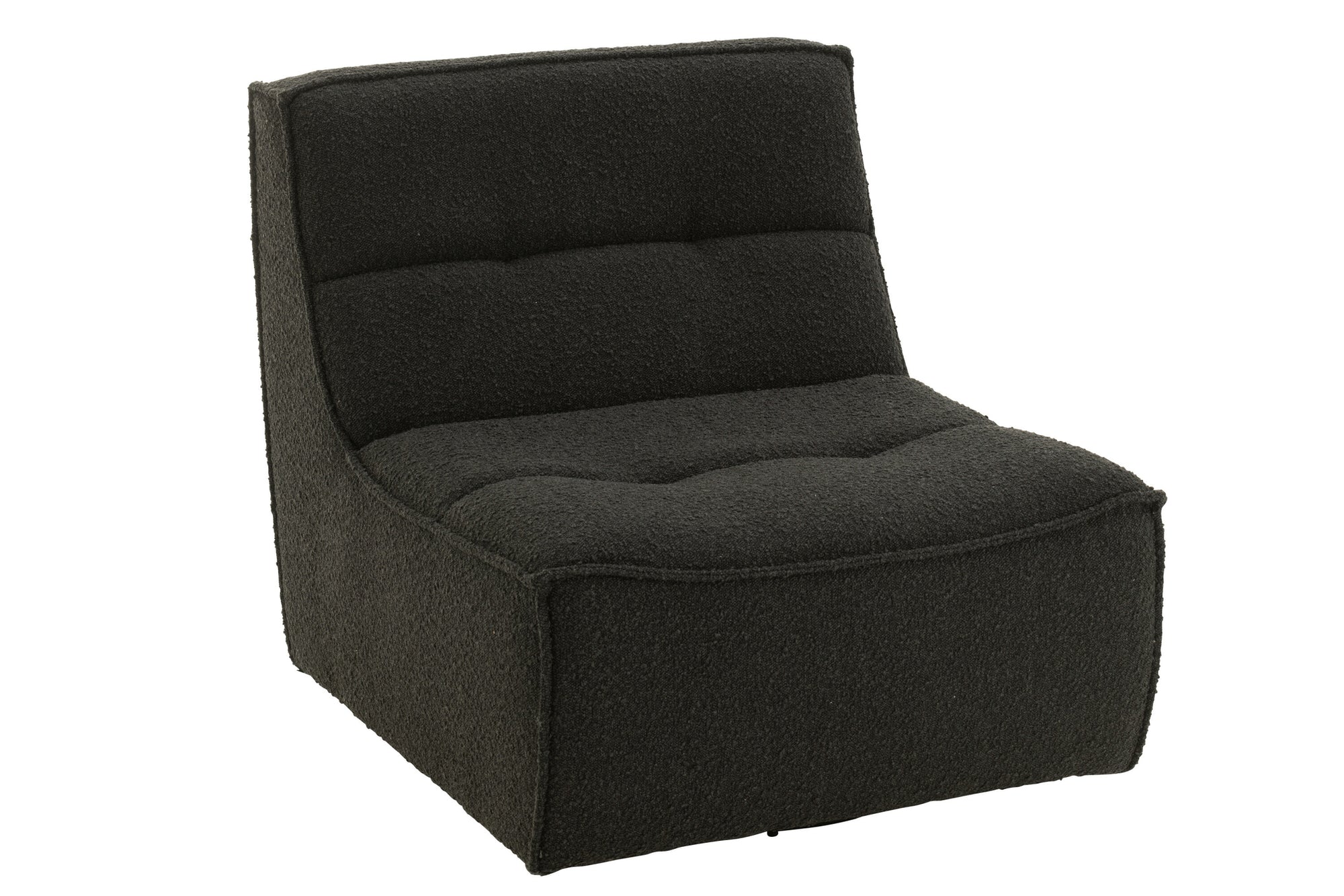 J-LINE DRAAIFAUTEUIL VIERKANT POPULIERENHOUT/FOAM ZWART 97X83X83CM - Tuincentrum Lopik