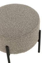 Kruk bouclé multiplex/polyester grijs/zwart - Tuincentrum Lopik