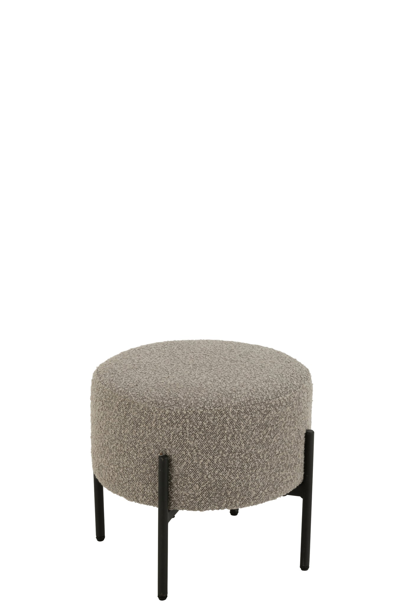 Kruk bouclé multiplex/polyester grijs/zwart - Tuincentrum Lopik