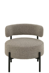 Loungestoel Bouclé multiplex/polyester grijs/zwart - Tuincentrum Lopik