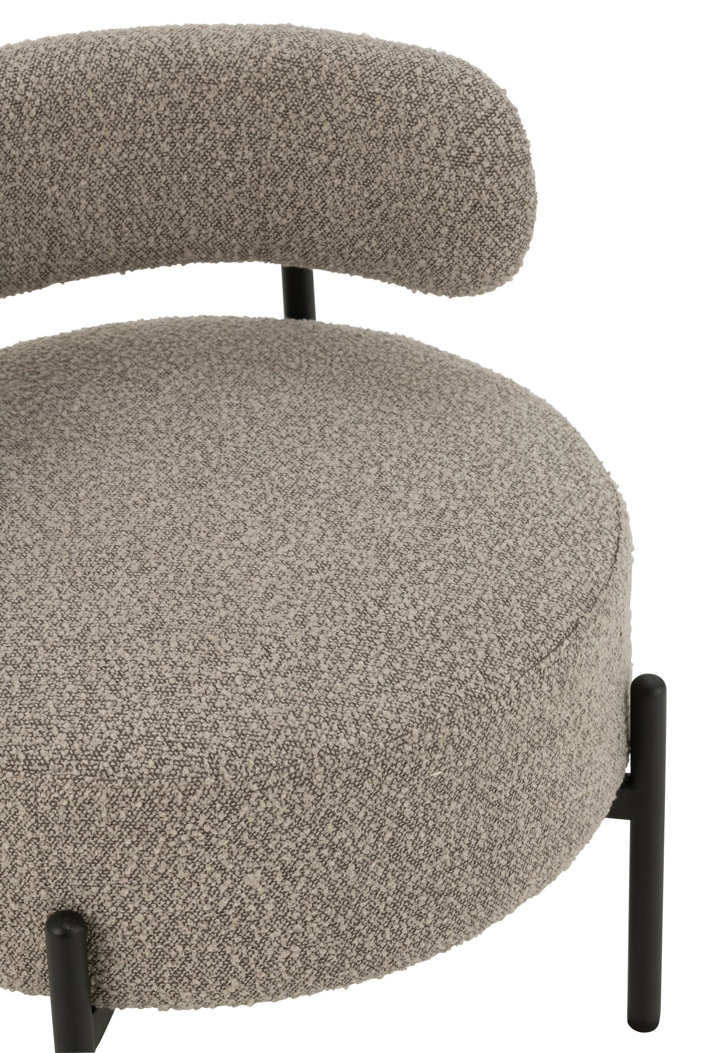 Loungestoel Bouclé multiplex/polyester grijs/zwart - Tuincentrum Lopik