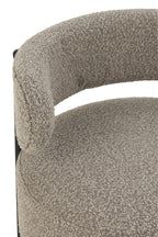 Loungestoel Bouclé multiplex/polyester grijs/zwart - Tuincentrum Lopik
