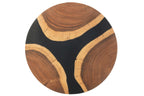 J-LINE SNIJPLANK ROND ACACIAHOUT/RESIN NATUREL/ZWART 41 CM - Tuincentrum Lopik