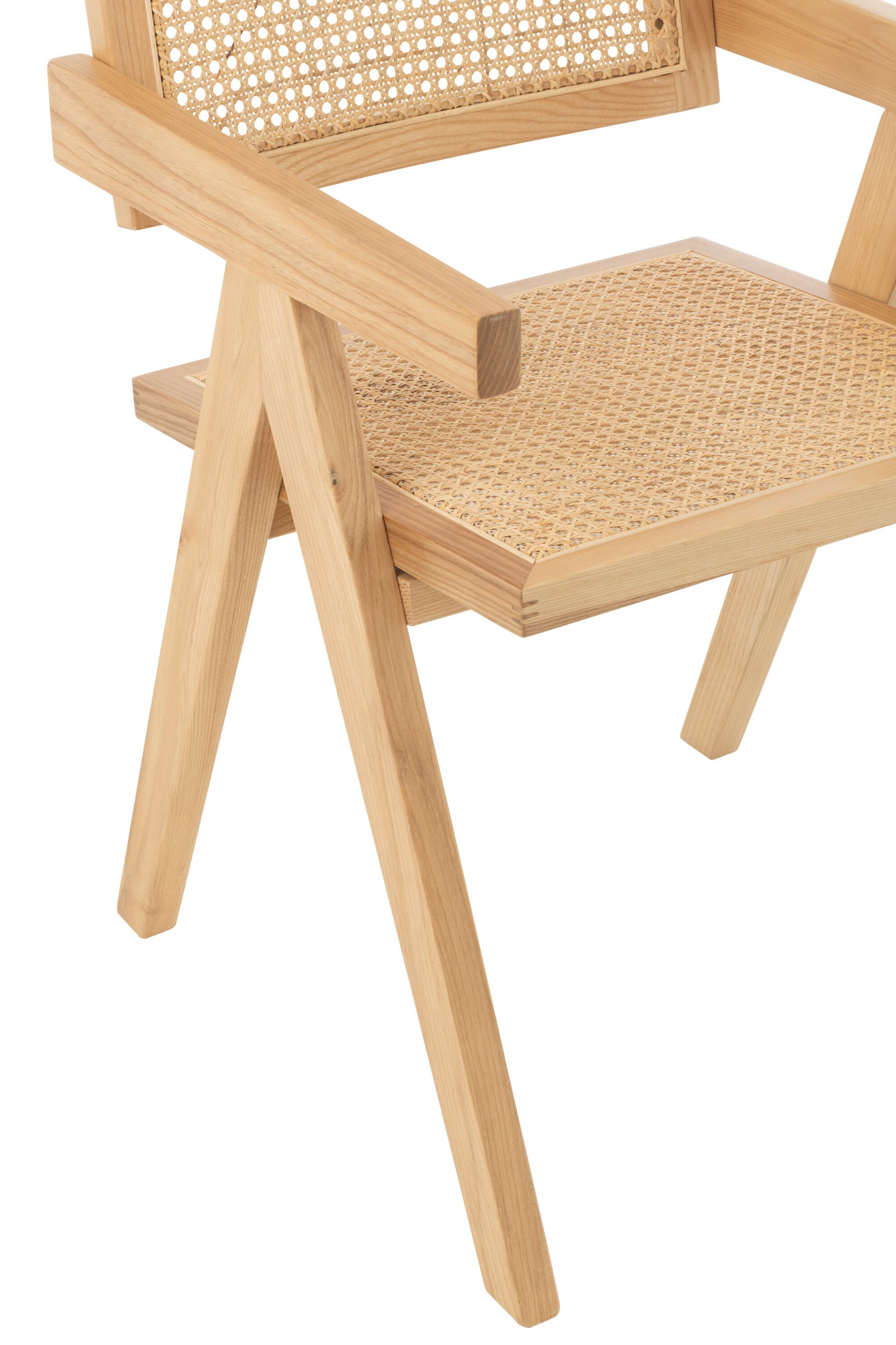 Stoel Grid essenhout/rotan naturel - Tuincentrum Lopik