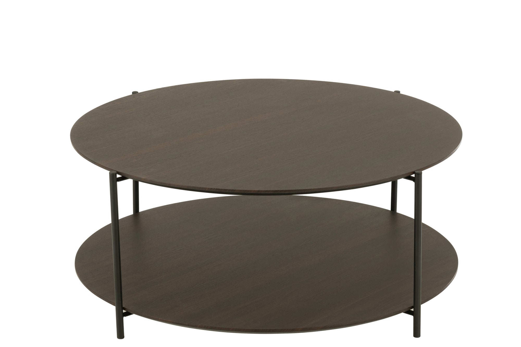 Salontafel Rond Mdf/Metaal Donkerbruin Klein - Tuincentrum Lopik