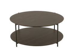Salontafel Rond Mdf/Metaal Donkerbruin Klein - Tuincentrum Lopik