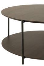 Salontafel Rond Mdf/Metaal Donkerbruin Klein - Tuincentrum Lopik