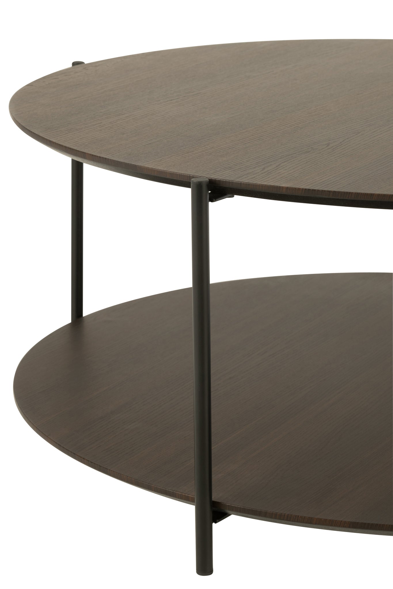 Salontafel Rond Mdf/Metaal Donkerbruin Klein - Tuincentrum Lopik