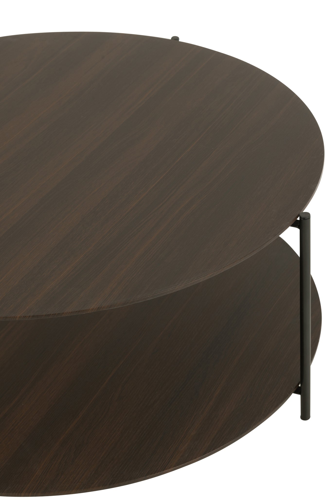Salontafel Rond Mdf/Metaal Donkerbruin Klein - Tuincentrum Lopik